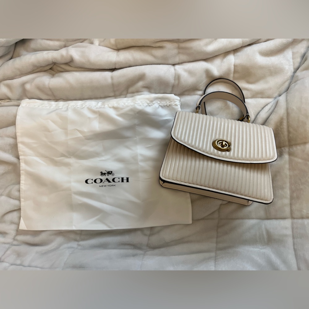 Coach Parker Top Handle with Quilting - White